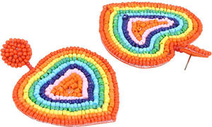 ต่างหูลูกปัดหลากสีใส่ได้ทั้งชายและหญิงต่างหูแบบคลาสสิกลายหัวใจบานเครื่องประดับแฟชั่นแบบไม่เหมือนใคร - Product Image 2