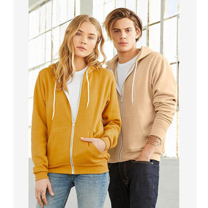 Bella + Toile Unisexe Full-Zip Sweat-shirt Logo Personnalisé Femmes Blanc À Capuche Hiver Doux Polaire 80% Coton/20% Polyester - Product Image 4