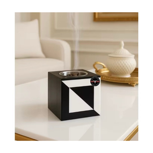 Quemador de incienso de resina de madera de acacia árabe de lujo, hecho a mano, elegante soporte para Bakhoor con incrustaciones, religioso, para el hogar, Ramadán, cilantro - Product Image 1