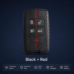 Funda Protectora de Goma Suave para Llaves Compatible con Jaguar XE XF XJ F-PACE F-TYPE Land <span class=keywords><strong>Rover</strong></span> Velar de 5 Botones con Diseño de Panal de Abeja - Product Image 4
