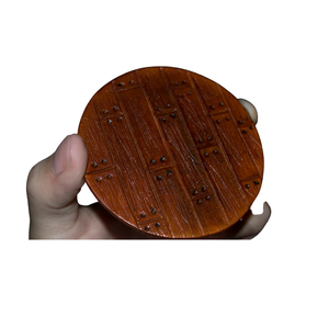 Diseño clásico hecho a mano flor en relieve 100% cuero Real alrededor de varias tazas posavasos juego de 6 posavasos de cuero suave para bebidas Roun - Product Image 5