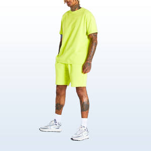 Conjunto de camisetas y pantalones cortos con logotipo estampado personalizado del fabricante, Conjunto de camiseta y pantalones cortos de verano de 2 piezas, chándal para hombre - Product Image 6