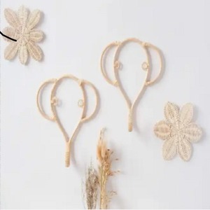 Écologique Bambou Rotin Éléphant Mur Crochets Nouveau Design Décoration Murale pour Outil Stockage Organisation Mur Vase Fonction Suspendue - Product Image 1