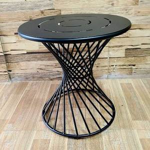 Industrially Designed Nordic Style Side <b>Table</b> with Sheet Metal Top and Twisted <b>Iron</b> Legs-CFD68161 - Product Image 3