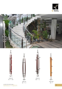 Barandilla de vidrio moderna de acero inoxidable y aluminio Paneles de vidrio transparente Bordes redondeados para escalera Balcón Villa Aplicación de hospital - Product Image 5