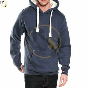 Men's Premium Quality 100% Cotton Winter Pullover <b>Fleece</b> <b>Hoodie</b> New Style Heavyweight Fluffy Hooded Coat Solid Pattern Design - Product Image 6