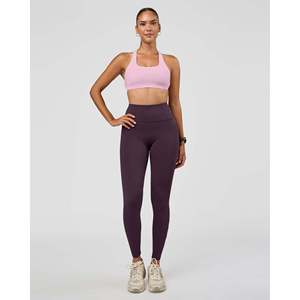Leggings Deportivos de Cintura Alta con Bolsillos - Talle Ultra Alto, Largos, Transpirables, Tallas XXS a M - Color Ciruela Medianoche - Color Malvavisco - Product Image 2
