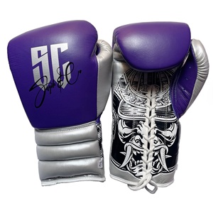 Gants de boxe en cuir professionnels à lacets, tailles personnalisables 8oz-16oz, gants d'entraînement de haute qualité pour toutes les couleurs, vente en gros - Product Image 1