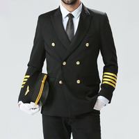 Chemise de pilote unisexe blanche personnalisée 100% polyester, poches plissées tendance, manches courtes ou longues, uniforme de compagnie aérienne, détection des aiguilles
