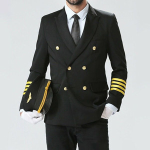 Chemise de pilote unisexe blanche personnalisée 100% polyester, poches plissées tendance, manches courtes ou longues, uniforme de compagnie aérienne, service ODM OEM - Product Image 4