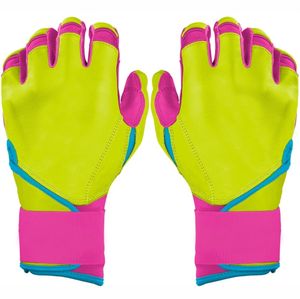 Guantes de bateo de béisbol profesionales de puño largo unisex de piel de cabra de cuero digital, guantes de bateo de softbol personalizados - Product Image 6