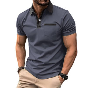 Vente en gros de polos brodés pour hommes, polos athlétiques à manches courtes respectueux de l'environnement, polos décontractés à col personnalisés - Product Image 1