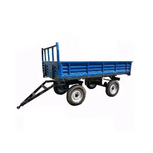 Pengangkut pertanian trailer ujung pertanian 4 roda 2-3 ton traktor mini trailer hidrolik untuk pertanian