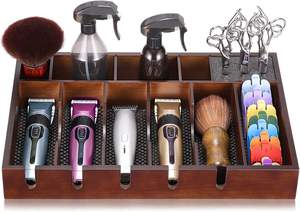 Boîte de rangement cosmétique d'organisateur de station de barbier en bois pour ranger soigneusement les outils de maquillage - Product Image 4