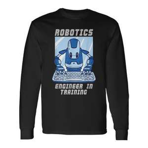 Camiseta de Manga Larga con Diseño de Robot IA para Ingenieros en Formación en Robótica, Categoría de Productos Promocionales - Product Image 1