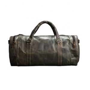 Hot Unisex Travel <b>Duffel</b> <b>Bag</b> High Quality Genuine Leather Fashionable Geometric Zipper Hot Selling Unisex Leather Duffle <b>Bag</b> - Product Image 1
