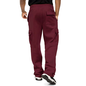 Streetwear personnalisé, pantalon droit de jogging décontracté, pantalon de survêtement lavé en polaire à impression bouffante 3D, pantalon cargo évasé empilé pour hommes - Product Image 3