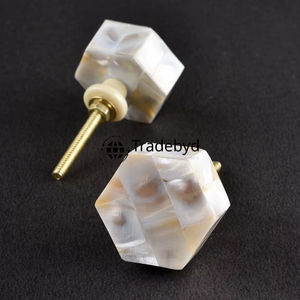 Boutons de tiroir et poignées d'armoire de conception minimaliste en incrustation de nacre de luxe pour cuisine salle de bain et salon-Tradebyd - Product Image 1