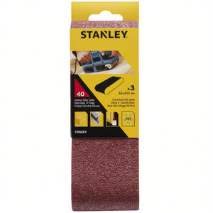 Paquete Múltiple de Bandas de Lijado Stanley de 65x410 mm para Uso con Lijadora de Banda - Product Image 2