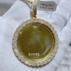 Pendentif personnalisé VVS en argent sterling 925 avec moissanite glacée, pendentif photo personnalisé de luxe serti griffe, cadeau Hip Hop RIP - Product Image 1