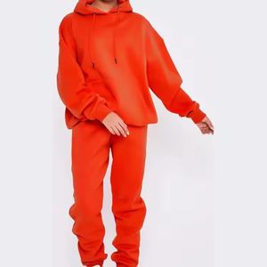 Conjunto Deportivo Informal de Alta Calidad para Mujer, de Poliéster/Algodón, Estampado, Ajustado, con Sudadera con Capucha y Pantalones Deportivos - Product Image 3