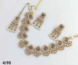 Plaqué or antique magnifique magnifique zircon cubique cristal balancent goutte Simple collier de mariage bijoux avec boucles d'oreilles pour les femmes - Product Image 5