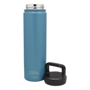 Borraccia Termica in Acciaio Inox Nat Geo Natural Adventure con Manico, 750 ml, Blu-Grigio - Product Image 1