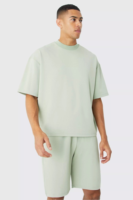 Conjunto de camiseta y pantalones cortos de dos piezas para hombre, traje de verano de dos piezas con diseño de logotipo personalizado, ropa para hombre