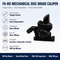 Frein à disque mécanique double à action simple F6-RD Plus avec plaquettes semi-métalliques pour vélo de route, vélo pliant, vélo de ville ODM
