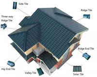Tuile solaire courbe Changsun pour toiture résidentielle 10kW 20kW 30kW, panneau solaire BIPV double vitrage, tuile solaire noire écoénergétique pour toiture