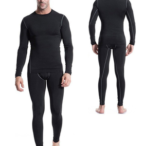 2025 ensemble de Compression tendance chaude pour hommes respirant à manches longues vêtements de sport deux pièces ensemble de gymnastique combinaison de Compression ensemble de Compression - Product Image 5