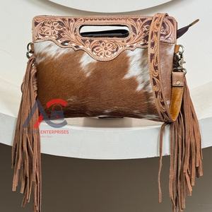 2025 mode main en cuir sac à main et sacs à main cartable épaule bandoulière sac à franges poignée supérieure sacs peau de vache sac de messager pour les femmes - Product Image 1