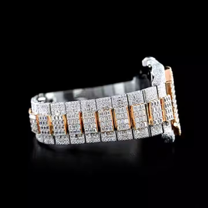 Hip Hop Style Luxurious Baguette Moissanite Diamond Crafted Square Glass Stainless Steel <b>Mechanical</b> <b>Watch</b> Customizable Enhance - Product Image 2