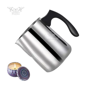 30oz 900ml Stainless Steel Wax Candle Pouring Pitcher Butter Coffee Milk Tea Melting Jug Insulated Handle Pot For Candle Making