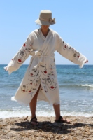 Séchage rapide mousseline tissu turc à capuche peignoir coloré pierre imprimé plage Sauna salle de bain maison hôtel doux peignoir bon