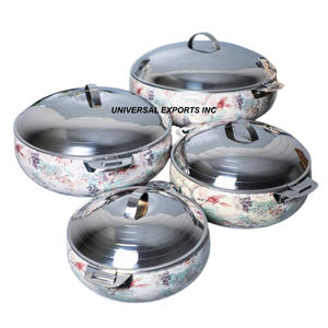 Réchauffeur d'aliments fini mat en acier inoxydable Casserole faite à la main de qualité supérieure Forme ronde Nouveau Hotpot en métal de luxe - Product Image 6