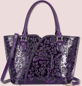 Bolso Tote de Cuero Genuino Resistente con Cierre de Cremallera, Estampados de Animales, Correa Cruzada, Estilo Bohemio Hecho a Mano, para Otoño, Primavera y Verano - Product Image 2