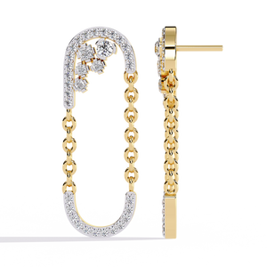 ต่างหูทองคำ 18K ประดับเพชรแล็บโกรว์ คุณภาพพรีเมียม - Product Image 2