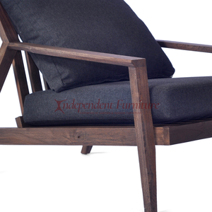 Sofá minimalista moderno para exteriores, silla de madera rústica de teca marrón con cojín cómodo para el hogar, el hotel o el jardín - Product Image 2