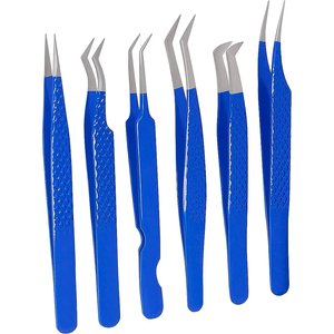 Pince à cils en acier inoxydable avec logo personnalisé professionnel avec pince à cils renouvelable à pointe en fibre - Product Image 5