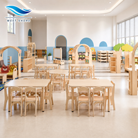 Ensemble table, chaise, étagère et armoire de rangement en bois Montessori, centre d'apprentissage pour les classes préscolaires, garderies, crèches, enfants