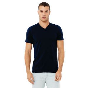Camiseta con cuello en V unisex Azul Marino-100% algodón Airlume, suave y ligero, Jersey esencial de manga corta 4,2 oz - Product Image 1