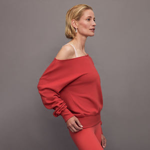 Venta al por mayor acogedora sudadera de mujer de gran tamaño Drop Shoulder Buttery Soft Terry Fabric Fleece Crewneck Streetwear-Para Primavera Invierno - Product Image 2