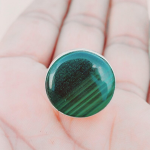 925 argent Sterling naturel Malachite pierre précieuse forme ronde à la main Designer bijoux fabricant en vrac - Product Image 2