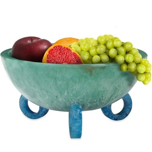 Bol décoratif en résine minimaliste noir mat pour centres de table modernes jardinière intérieure extérieure bol de service à salade décor à la maison - Product Image 2