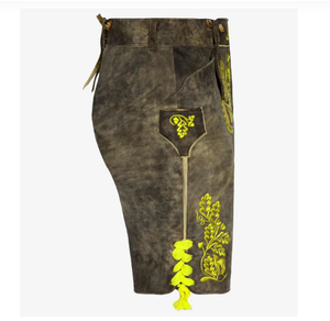 High Quality Bavarian <b>Slim</b> <b>Fit</b> Trousers for <b>Men</b> Genuine Goat Suede Leather Lederhosen in Octoberfest Style New Price 2025 - Product Image 3