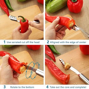 Éplucheur de graines de chili en acier - Product Image 2