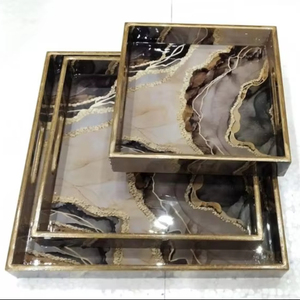 ถาดเสิร์ฟอีพ็อกซี่เรซินทำมือรูปดอกไม้สีสันสดใสแบบเดี่ยวประหยัดพื้นที่ของใช้ในห้องครัวประเภทหนึ่งสำหรับบ้านร้านอาหารโรงแรม - Product Image 1