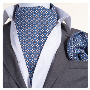 Exve Exclusive Men's Luxury Elegant Ascot <b>Tie</b> Cravat Self <b>Tie</b> Paisley Jacquard Woven Floral 100% Polyester Breathable - Product Image 2