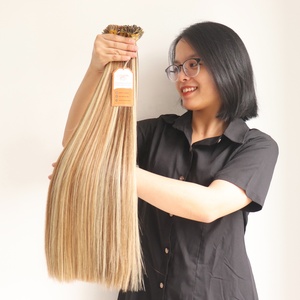 Extensions de cheveux vierges vietnamiens bruts en gros, extensions de cheveux à pointes en kératine, extensions de cheveux à double trame, cheveux humains alignés sur la cuticule - Product Image 1